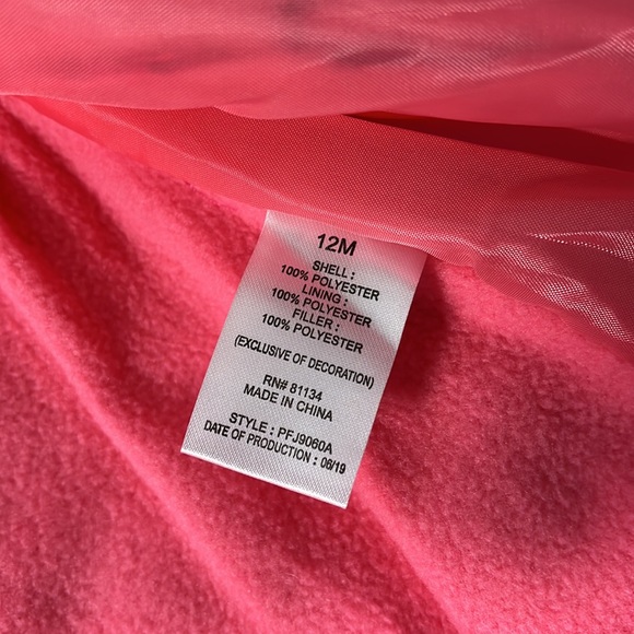 NWT Pacific Trail Hooded Puffer Winter Jacket Scarf Set Size 12 M Pink & Purple - Picture 4 of 13